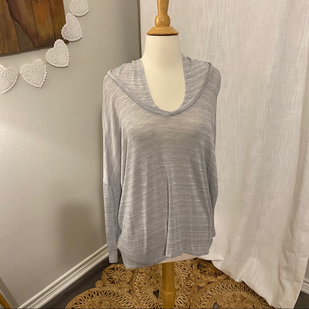 Derek Heart Dolman Hooded Grey Top